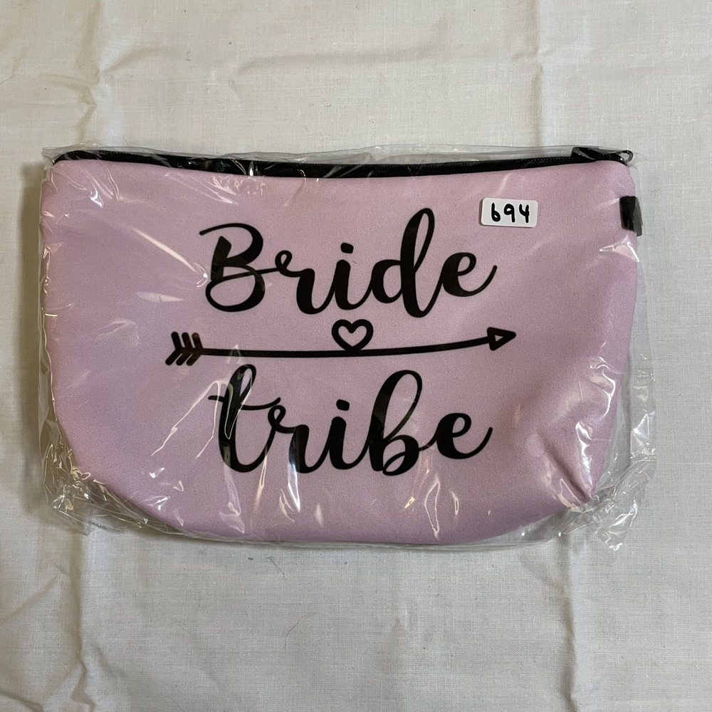 The Pouch Bride Tribe‎ Makeup Bag Pink NWT Canvas Wedding Multi-use